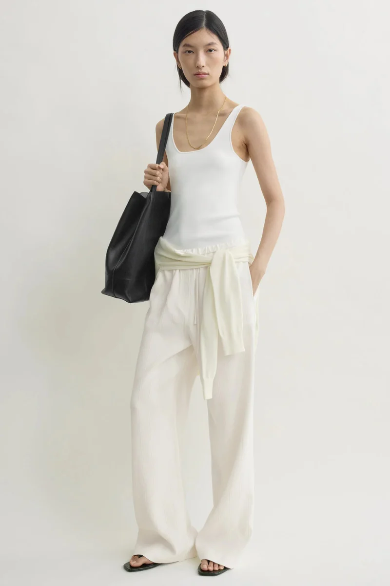 Woven Stripe Drawstring Trousers - Image 2
