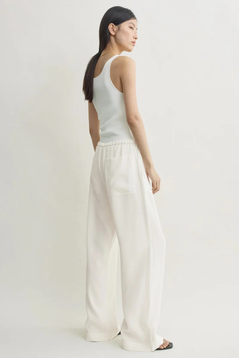 Woven Stripe Drawstring Trousers - Image 4