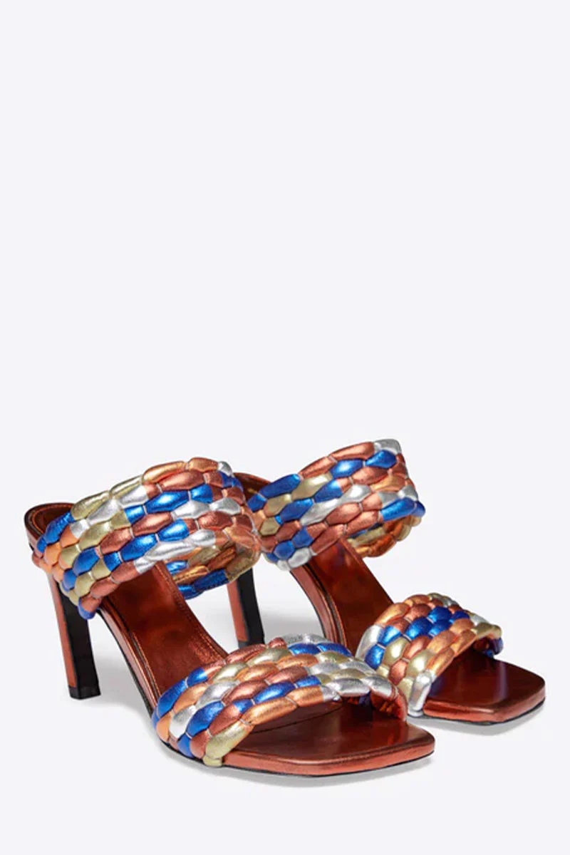 Woven Metallic Mules - Image 2