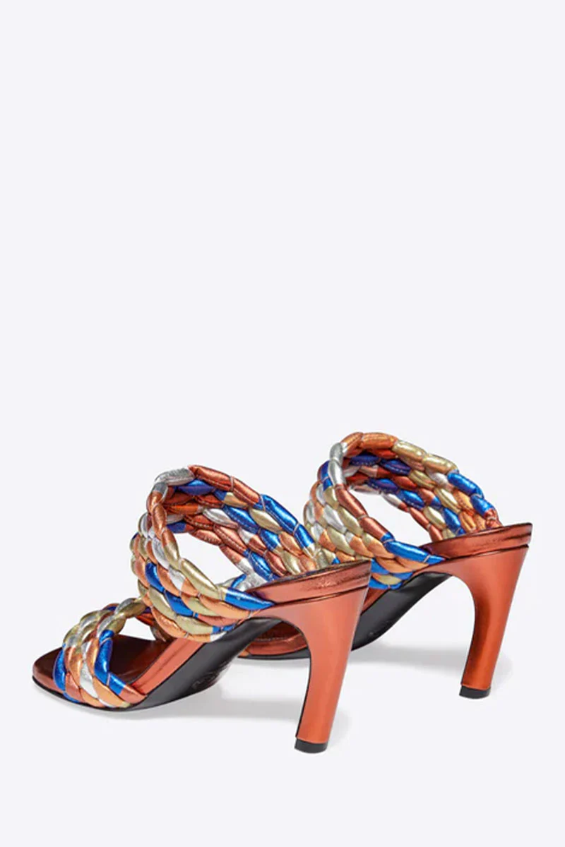 Woven Metallic Mules - Image 3